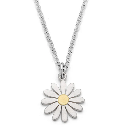 DIANA GREENWOOD - Aster Flower pendant, Silver, 18ct gold