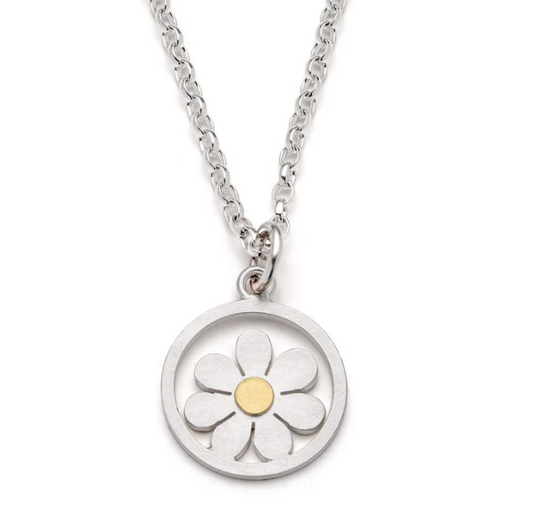 DIANA GREENWOOD - Forget me not Pendant, Silver, 18ct gold