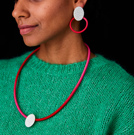 GILLY LANGTON - Pebble Necklace Red / Scarlet