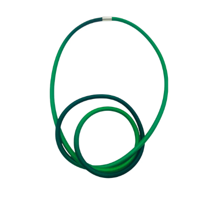 GILLY LANGTON - Superstring necklace - emerald/ pine