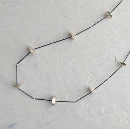 WIKTOR JEWELLERY - Oxisised Necklace with Silver Saucers