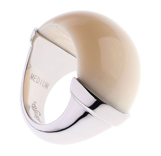 SIMON HARRISON JEWELLERY - Maia Stainless Steel Domed Ring Cream