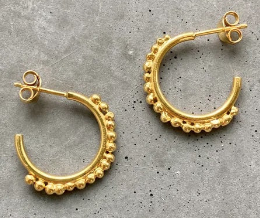 BEA JARENO - Plethora Hoop Earrings 24ct Yellow Gold Vermeil