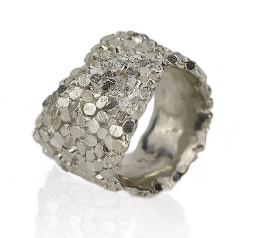 JADE MELLOR - Undulating ring silver size R