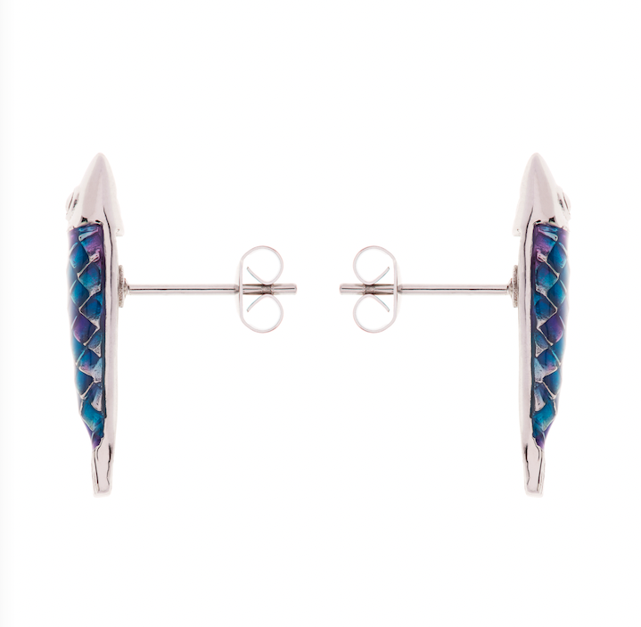 SIMON HARRISON JEWELLERY- Electra Stud Earring stainless steel blue