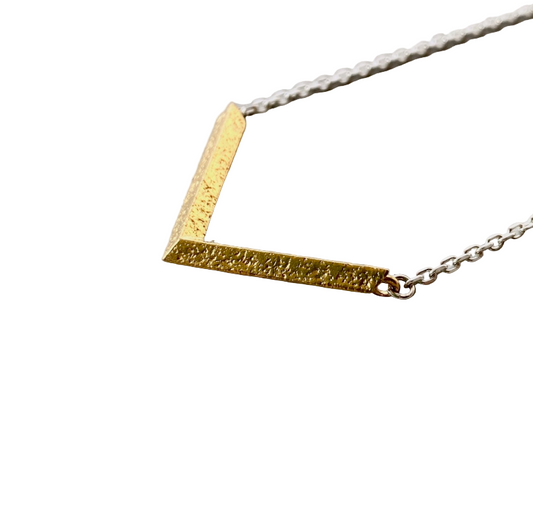 LUCY THOMPSON - Angled chevron necklace - yellow gold plated on silver chain