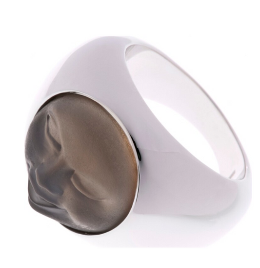 SIMON HARRISON JEWELLERY - Selene Ring Rhodium Grey Medium