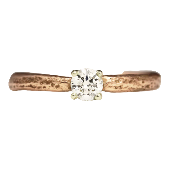 JUSTIN DUANCE - Rose gold and White Diamond Solitaire Ring