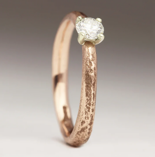 JUSTIN DUANCE - Rose gold and White Diamond Solitaire Ring