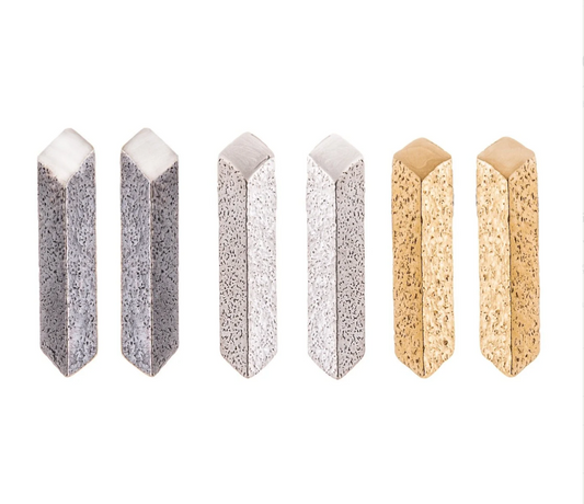 LUCY THOMPSON - Angled Bar studs -  large, silver