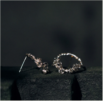 SLAB - Roserta Rose Wreath Earrings, Sterling Silver