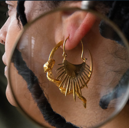 SLAB - Morano Spiked Halo Earrings, Gold Vermeil
