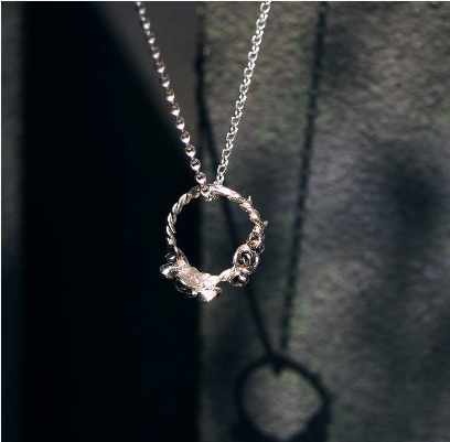 SLAB - Roserta Rose Wreath Necklace, Sterling Silver