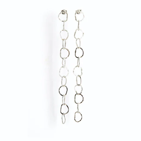 BEA JARENO - Afiok Twelve Link Stud Earrings, Sterling Silver