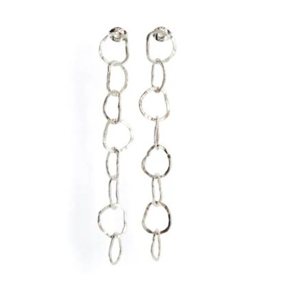 BEA JARENO - Afiok Eight Link Stud Earrings, Sterling Silver