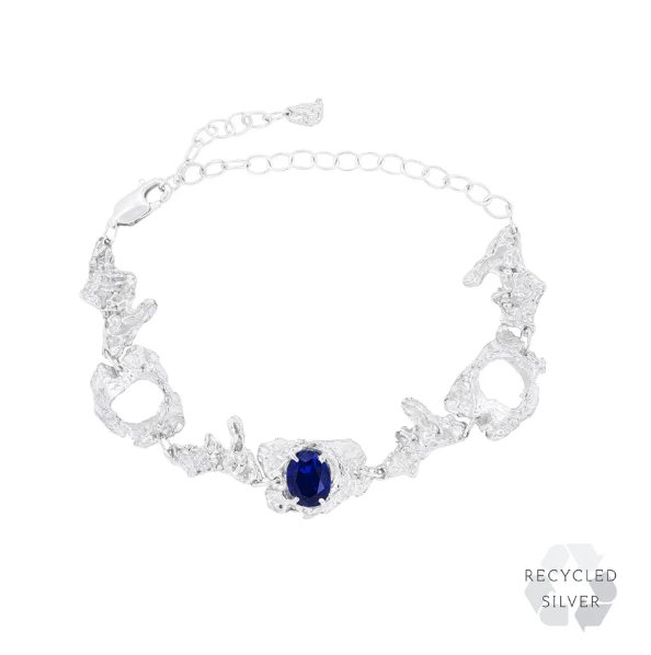 LOVENESS LEE - Hira Sapphire Argenti Bracelet - Recycled sterling silver with lab grown sapphire