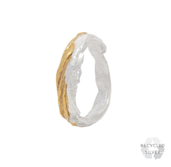 LOVENESS LEE - Zion Ring - 18ct gold plated recycled & sterling silver ring (Size O)