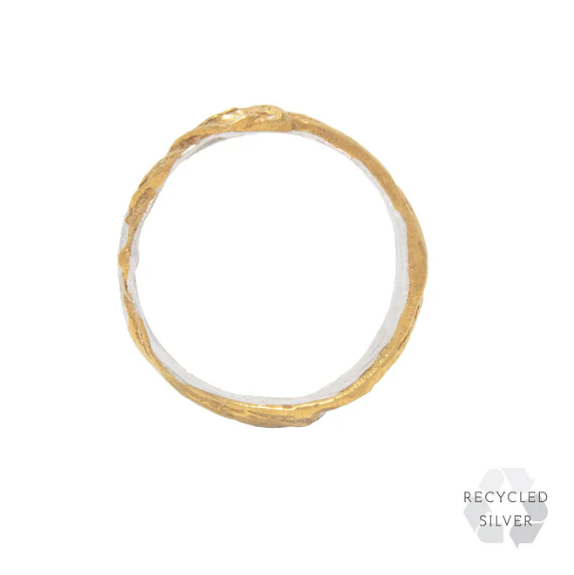 LOVENESS LEE - Zion Ring - 18ct gold plated recycled & sterling silver ring (Size O)