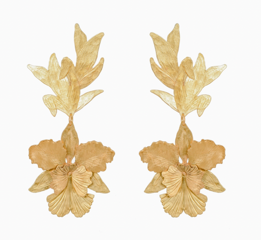 WE DREAM IN COLOUR - Gold La'akea Orchid Earrings