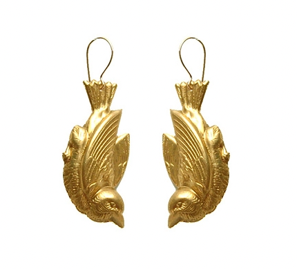 WE DREAM IN COLOUR - Golden Bird Earrings