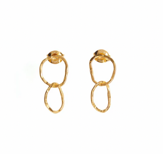 BEA JARENO Afiok two link signature textured links recycled 24kt yellow gold vermeil