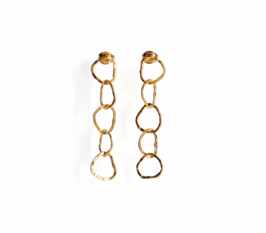 BEA JARENO Afiok five link signature textured links recycled 24kt yellow gold vermeil