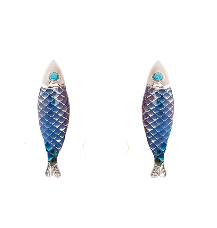 SIMON HARRISON JEWELLERY- Electra Stud Earring stainless steel blue