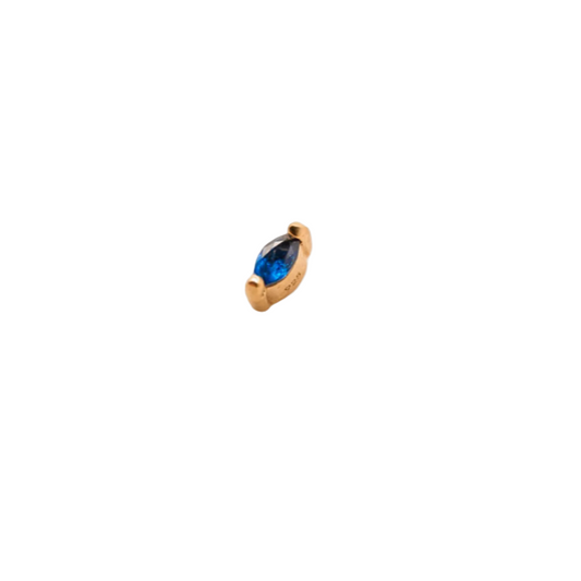 CLAIRE HILL - Sapphire Cubic Zirconia Gold Labret Earring
