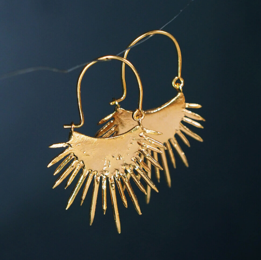 SLAB - Morano Spiked Halo Earrings, Gold Vermeil