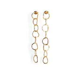 BEA JARENO - Afiok Eight Link Stud Earrings, 24ct Gold Vermeil