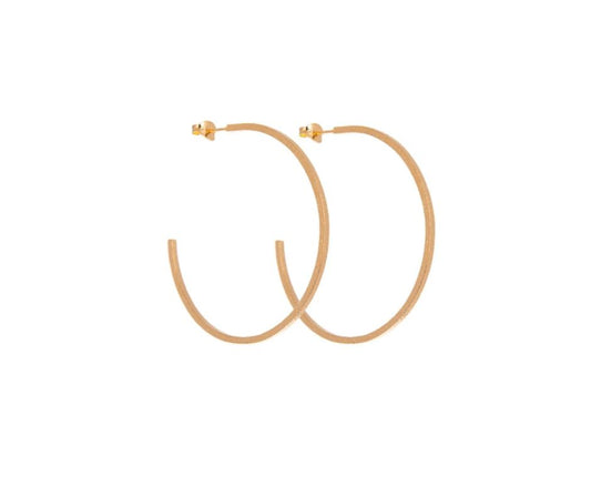 LUCY THOMPSON - Bar thin hoops - large yellow gold plated