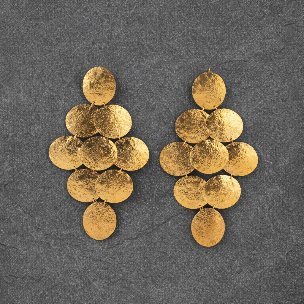 ANNE MORGAN - Cerigyn Pebble Large 9 Drop Earrings