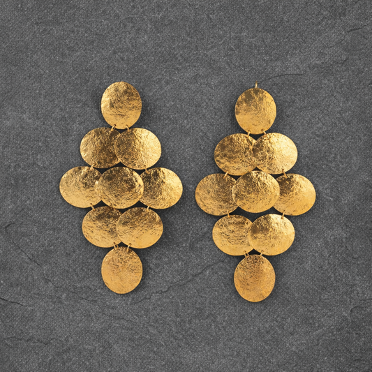 ANNE MORGAN - Cerigyn Pebble Large 9 Drop Earrings