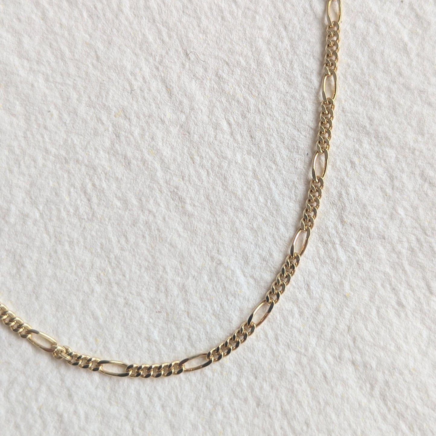 PRELOVED - 16" Figaro Chain, 9ct Yellow Gold