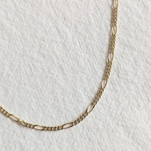 PRELOVED - 16" Figaro Chain, 9ct Yellow Gold