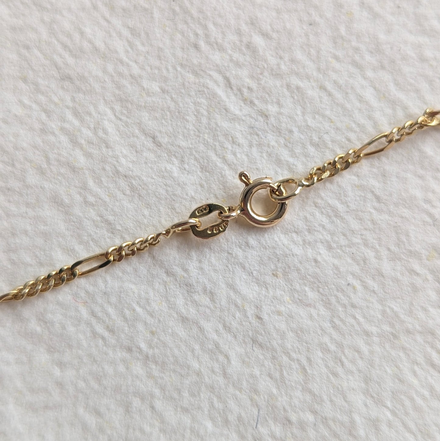 PRELOVED - 16" Figaro Chain, 9ct Yellow Gold