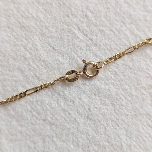 PRELOVED - 16" Figaro Chain, 9ct Yellow Gold