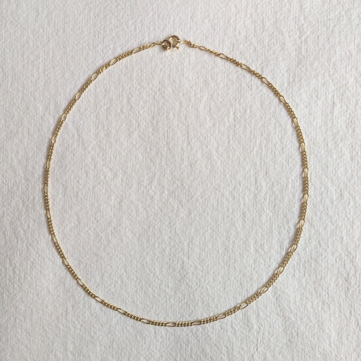 PRELOVED - 16" Figaro Chain, 9ct Yellow Gold