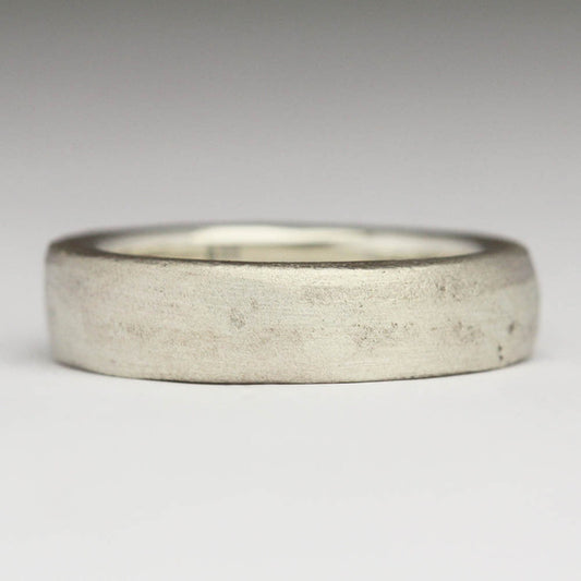 JUSTIN DUANCE - Sandcast flat Ring 5mm, Silver