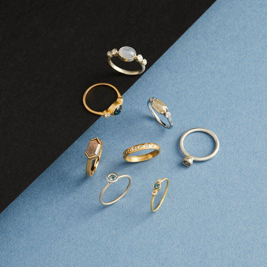 'Jessie' Star Sapphire and Diamond Ring 9ct white gold.