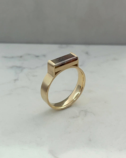 9ct Yellow Gold 1.33ct Rust Diamond Baguette Ring