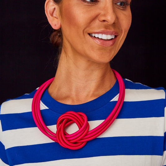 GILLY LANGTON  Porthole Necklace- Hot Pink/Cherry