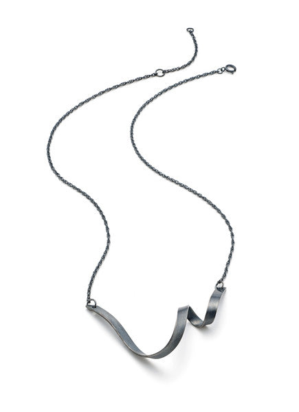 JODIE HOOK - Loop V Necklace - 5mm - Oxidised Silver