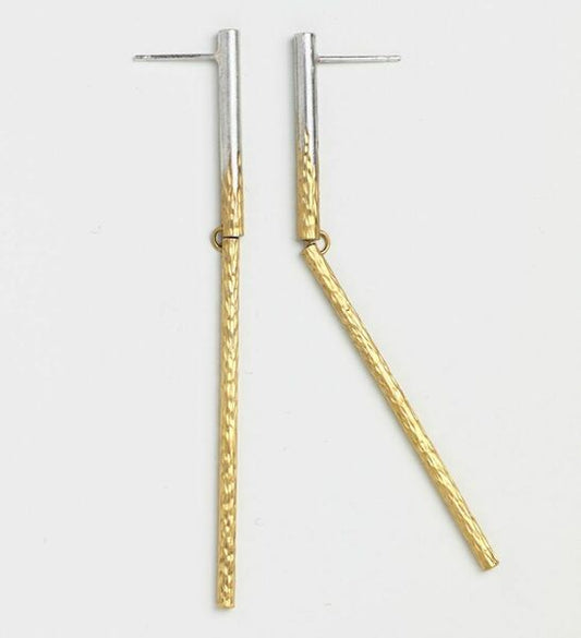REBECCA BURT - Flux Long Earring with Gold Plated Gradient