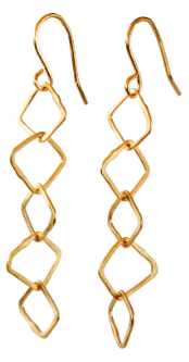 BEA JARENO  Afiok five link stud earrings signature textured links 24ct yellow gold vermeil