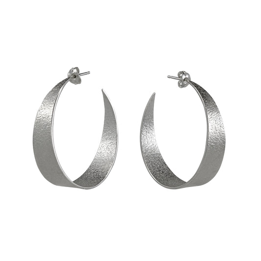 CARA TONKIN - Icarus large hoop silver earrings