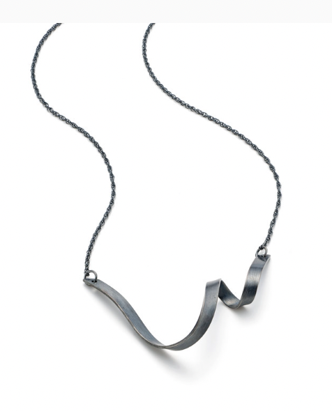 JODIE HOOK - Loop V Necklace - 5mm in oxidised silver