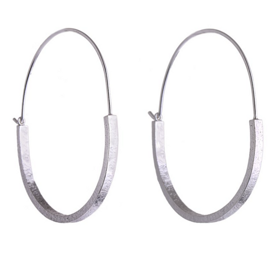 LUCY THOMPSON  Large Silver bar basket hoops