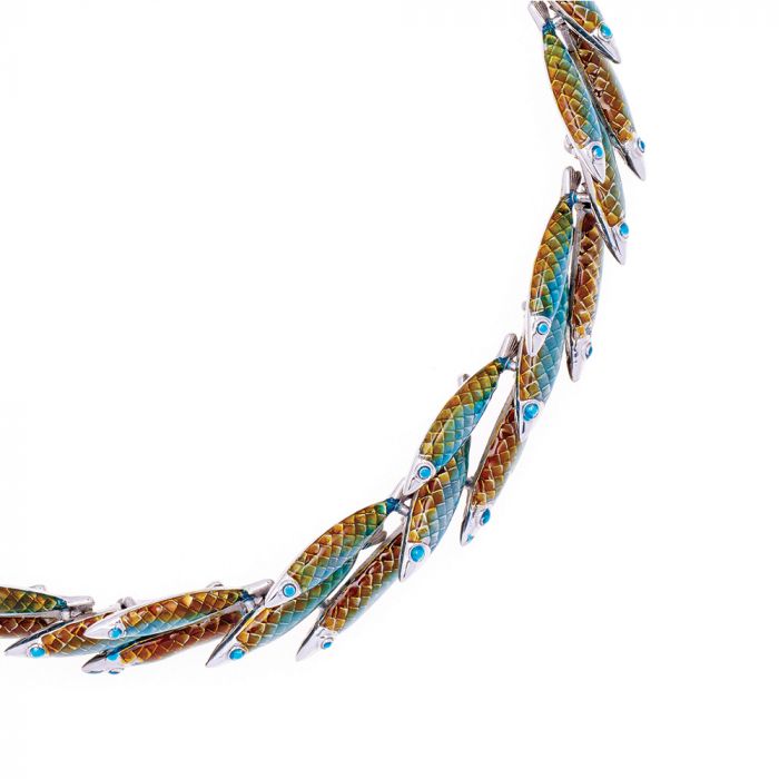 SIMON HARRISON JEWELLERY- Electra Necklace stainless steel green/multi