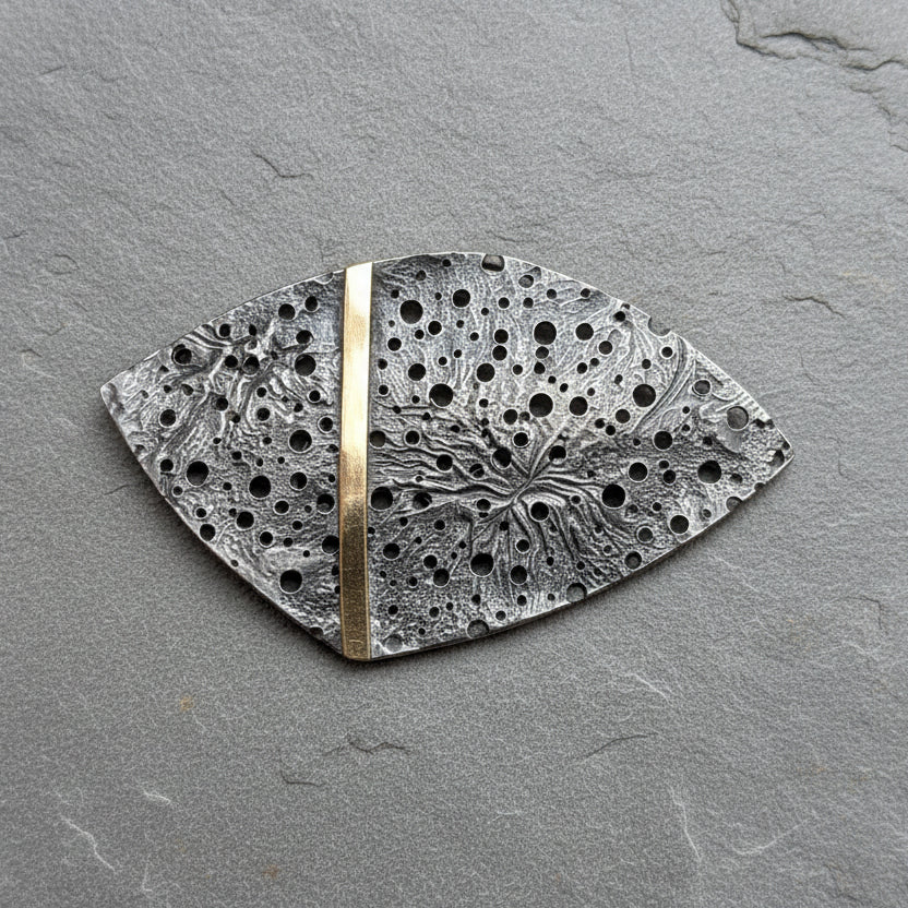 ANNE MORGAN - Erosion Brooch with 9ct gold detail